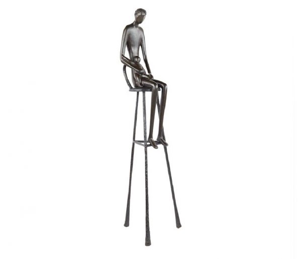 Ruth Bloch Signed Mid Century Bronze Art Seated Figurine
